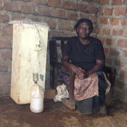 Sarah Nakate with her bio-sand water filter