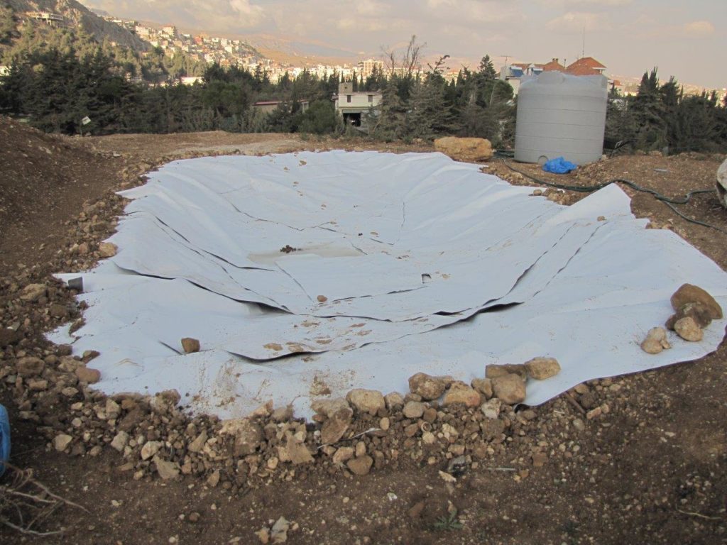 The new pond, six by ten metres, has already been dug and lined. (A Rocha Lebanon)